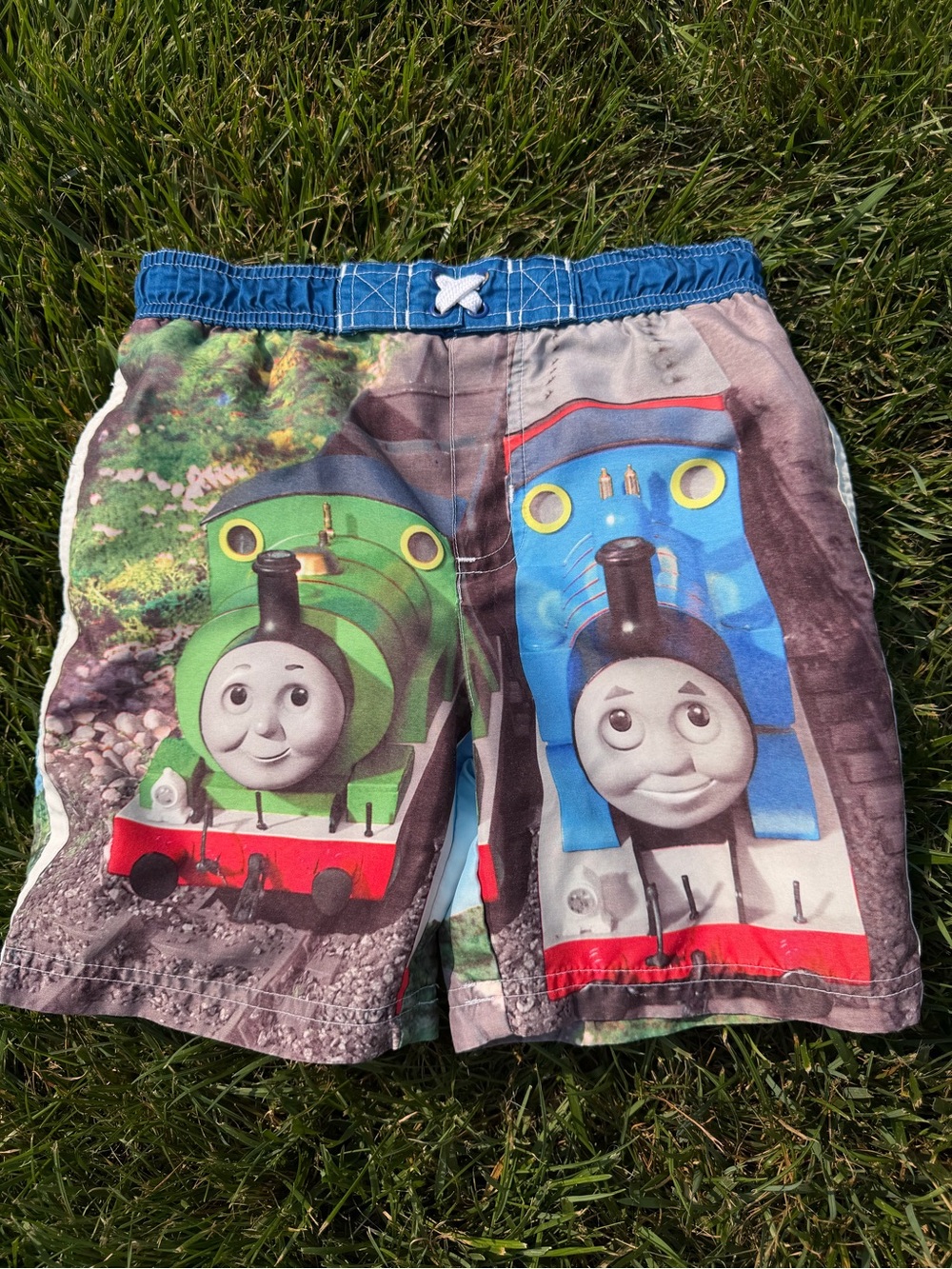 Vintage Thomas & Friends AOP Train Print Swim Shorts